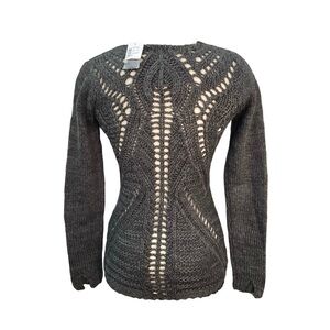 New Revolution crocheted dark grey sweater.